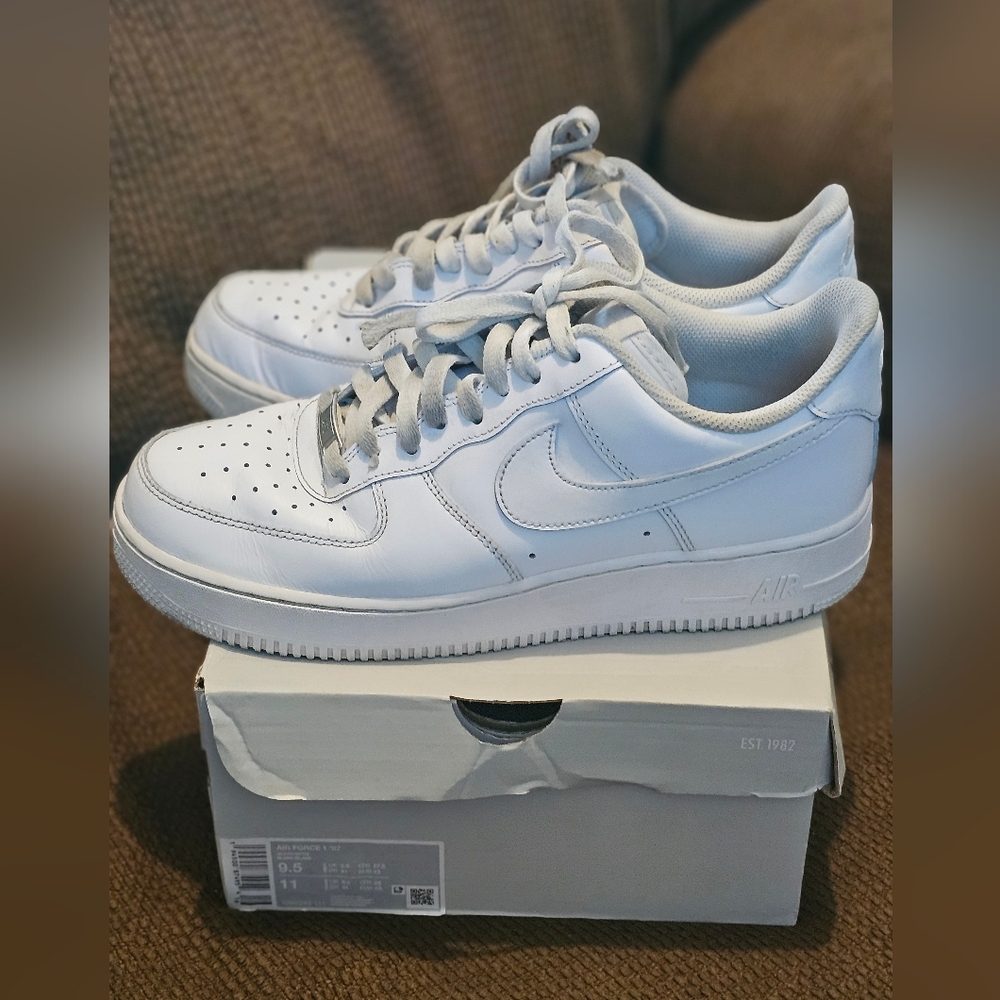Nike Air Force 1 Low White Leather Shoes